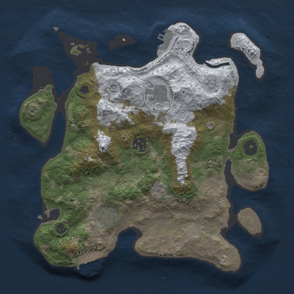 Rust Map: Procedural Map, Size: 3000, Seed: 1665353267, 13 Monuments