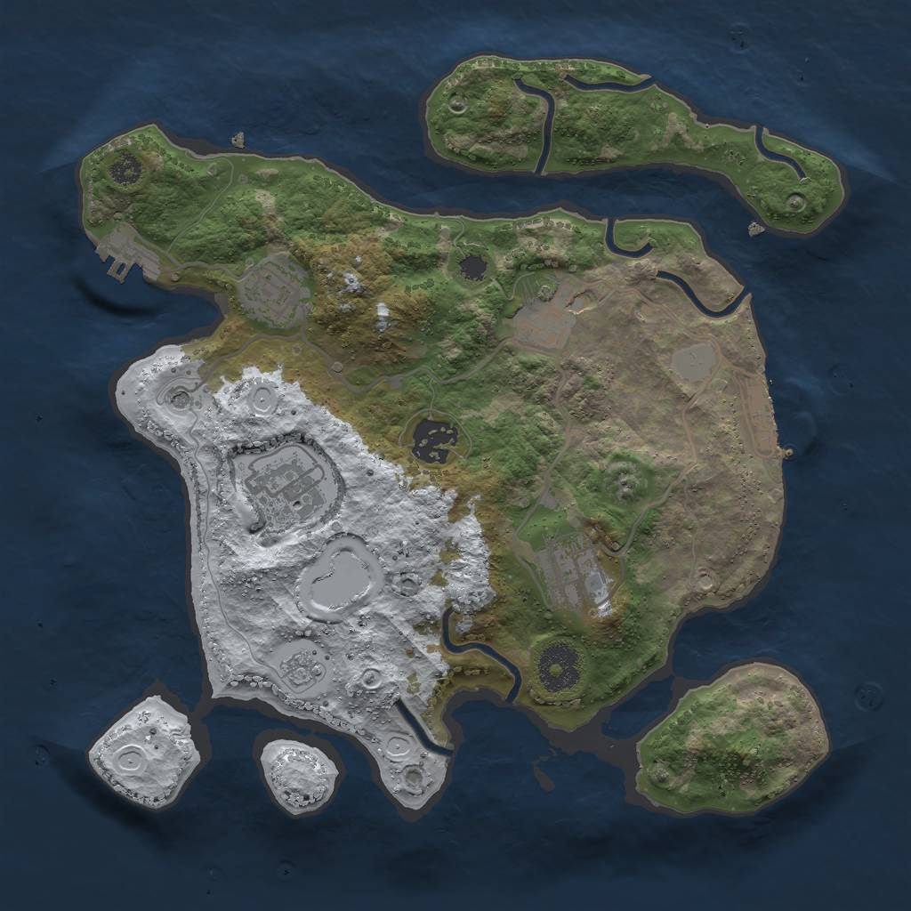 Rust Map: Procedural Map, Size: 3000, Seed: 1745501052, 14 Monuments