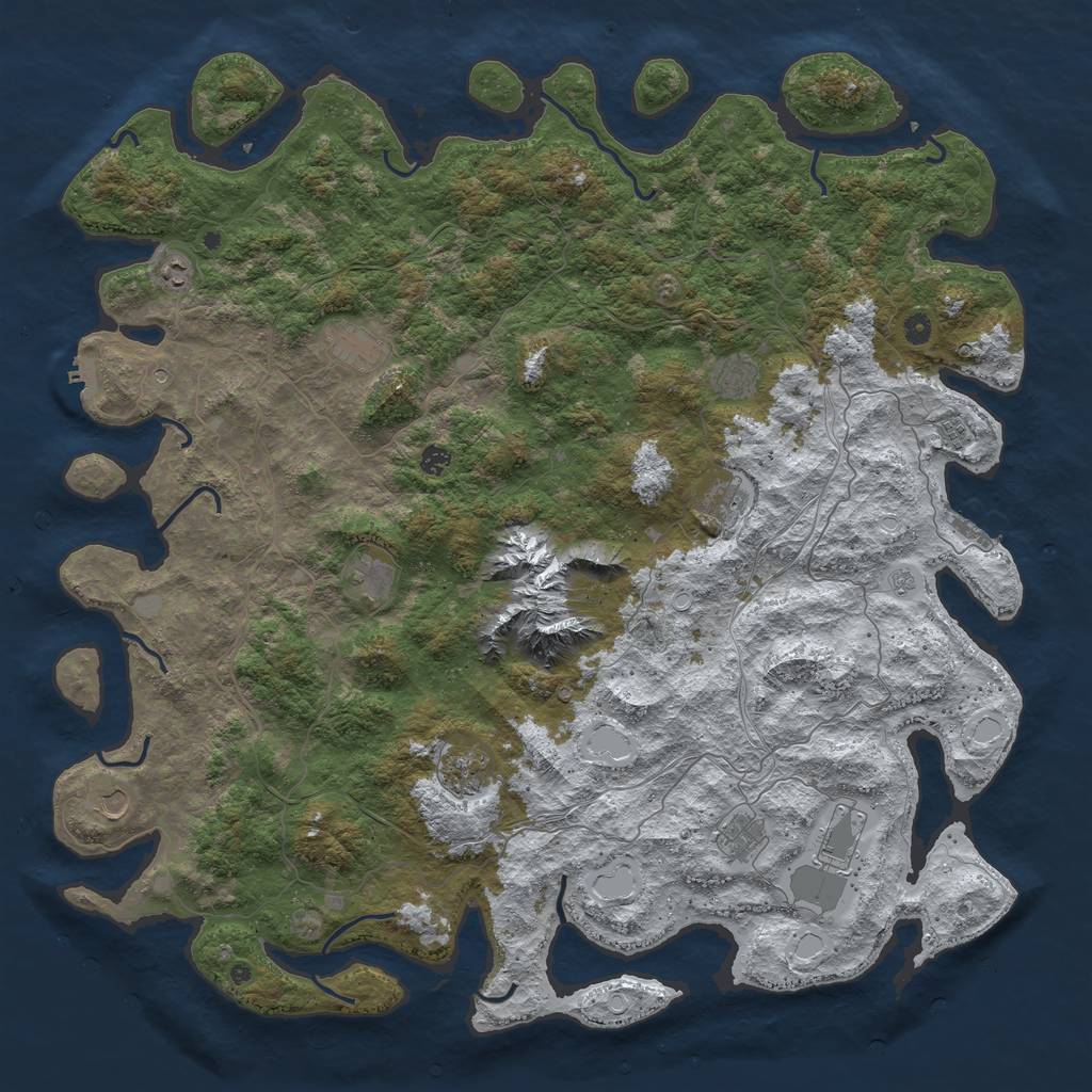 Rust Map: Procedural Map, Size: 5500, Seed: 75684, 20 Monuments