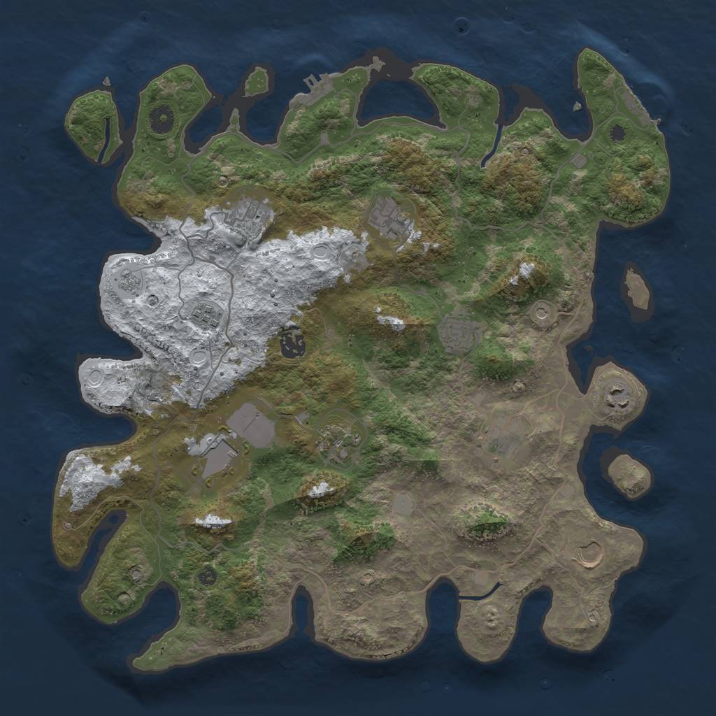 Rust Map: Procedural Map, Size: 4000, Seed: 7686873, 19 Monuments
