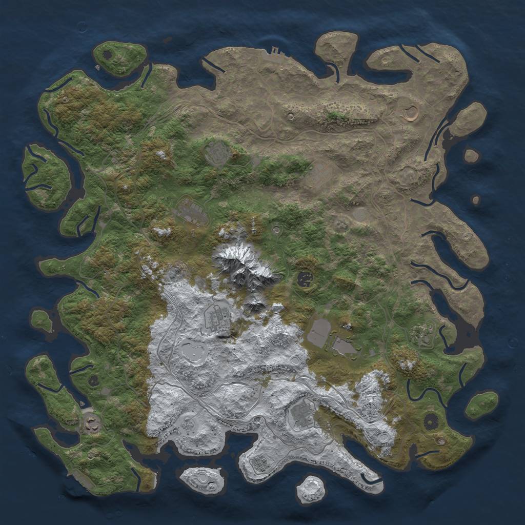 Rust Map: Procedural Map, Size: 5000, Seed: 696969420, 20 Monuments