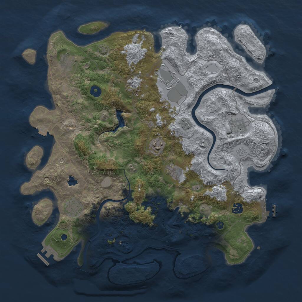 Rust Map: Procedural Map, Size: 4000, Seed: 895404, 15 Monuments