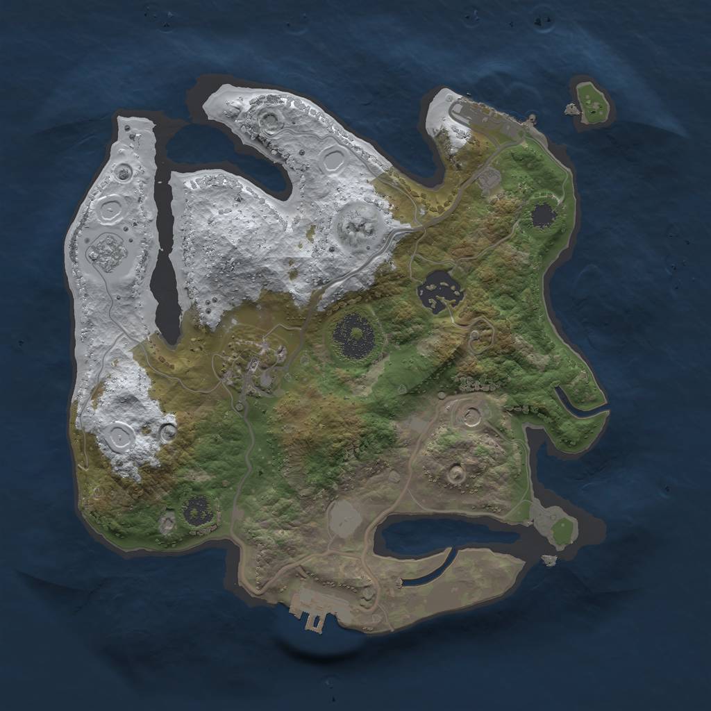 Rust Map: Procedural Map, Size: 2500, Seed: 1714622939, 11 Monuments