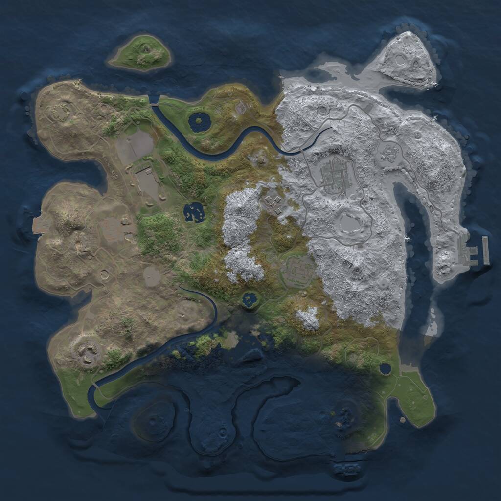 Rust Map: Procedural Map, Size: 3500, Seed: 10605414, 14 Monuments