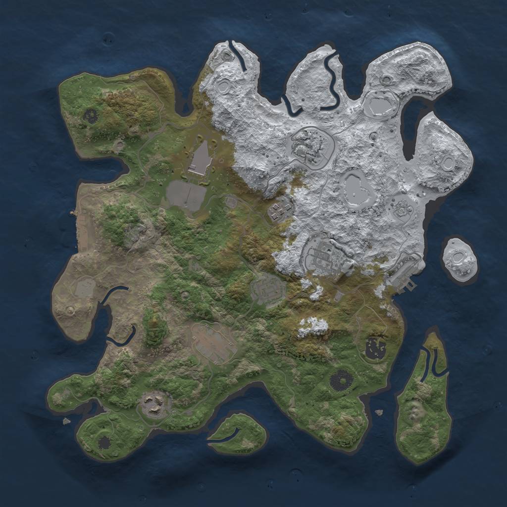Rust Map: Procedural Map, Size: 3500, Seed: 239312, 16 Monuments