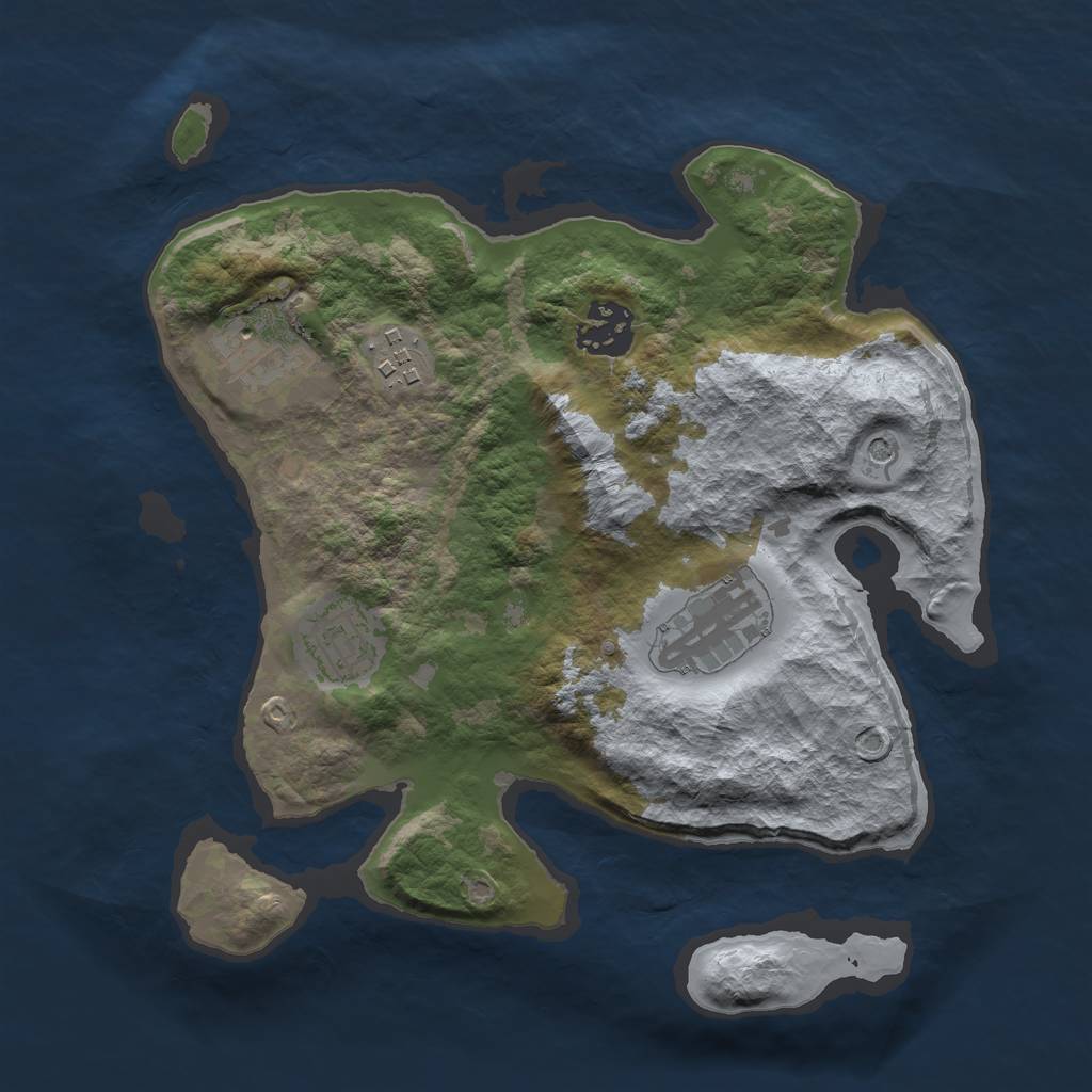 Rust Map: Barren, Size: 2800, Seed: 87, 8 Monuments