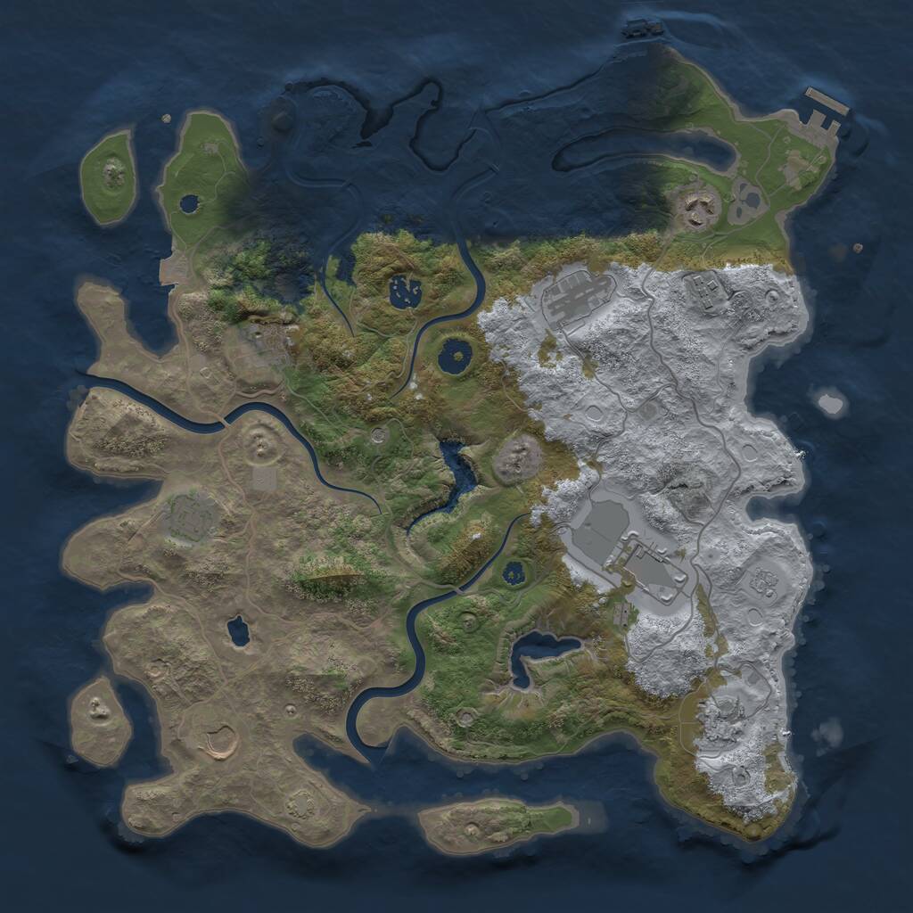 Rust Map: Procedural Map, Size: 4000, Seed: 2028921093, 15 Monuments