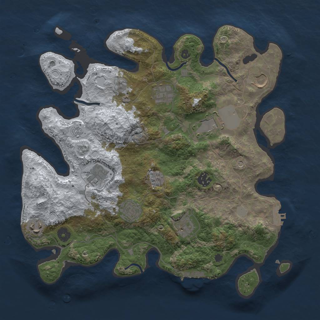 Rust Map: Procedural Map, Size: 3500, Seed: 35298, 18 Monuments
