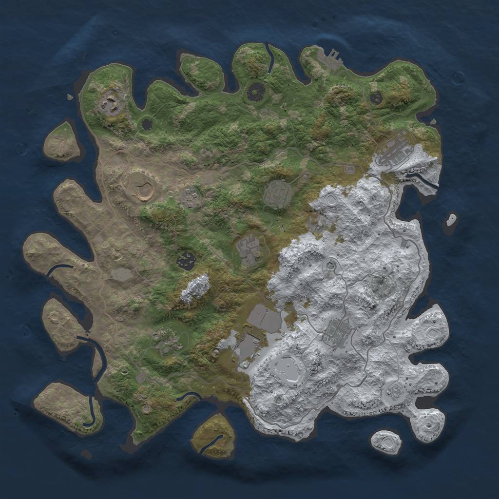 Rust Map: Procedural Map, Size: 4000, Seed: 7567567, 18 Monuments
