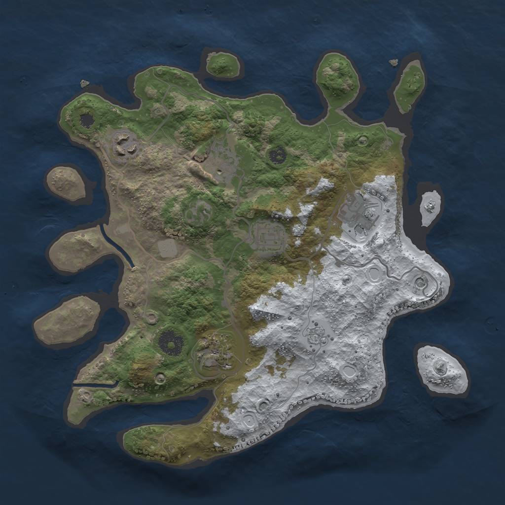 Rust Map: Procedural Map, Size: 3000, Seed: 1568325993, 12 Monuments