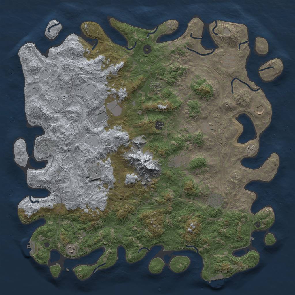Rust Map: Procedural Map, Size: 5000, Seed: 777411369, 20 Monuments