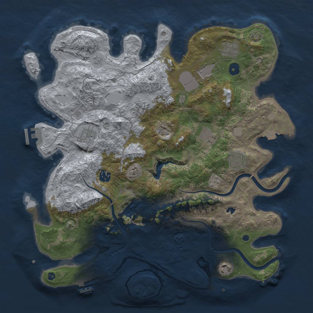 Rust Map: Procedural Map, Size: 4000, Seed: 1252458996, 15 Monuments