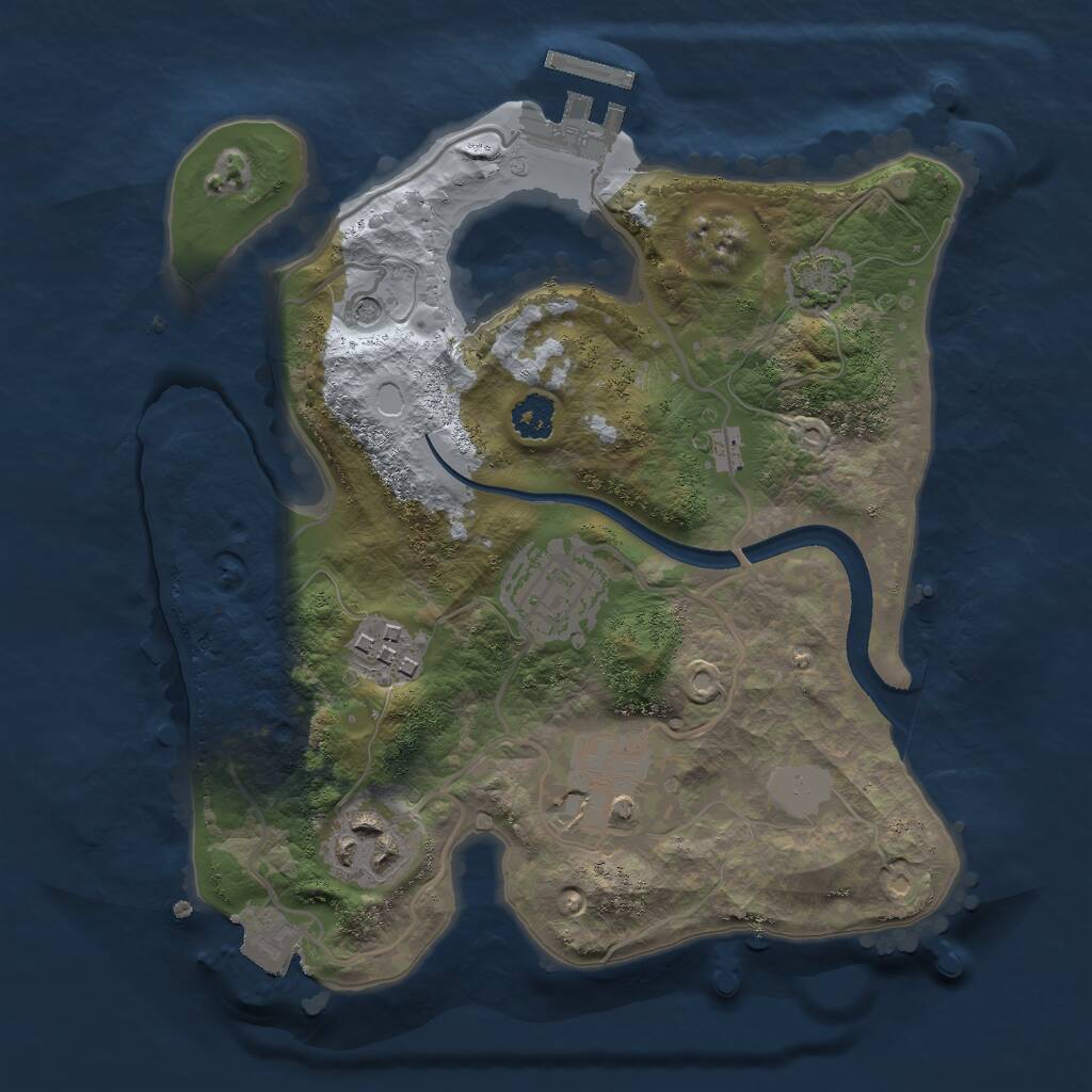 Rust Map: Procedural Map, Size: 2450, Seed: 9372, 8 Monuments