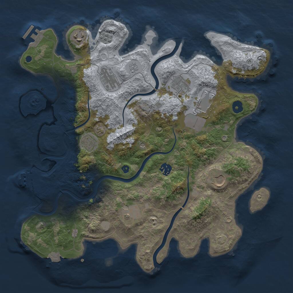Rust Map: Procedural Map, Size: 3750, Seed: 250, 15 Monuments
