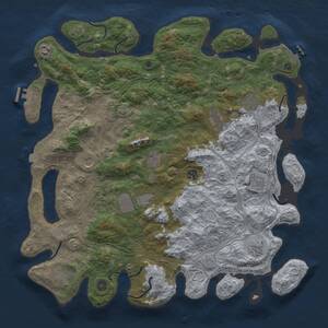 Thumbnail Rust Map: Procedural Map, Size: 4500, Seed: 1390363175, 17 Monuments