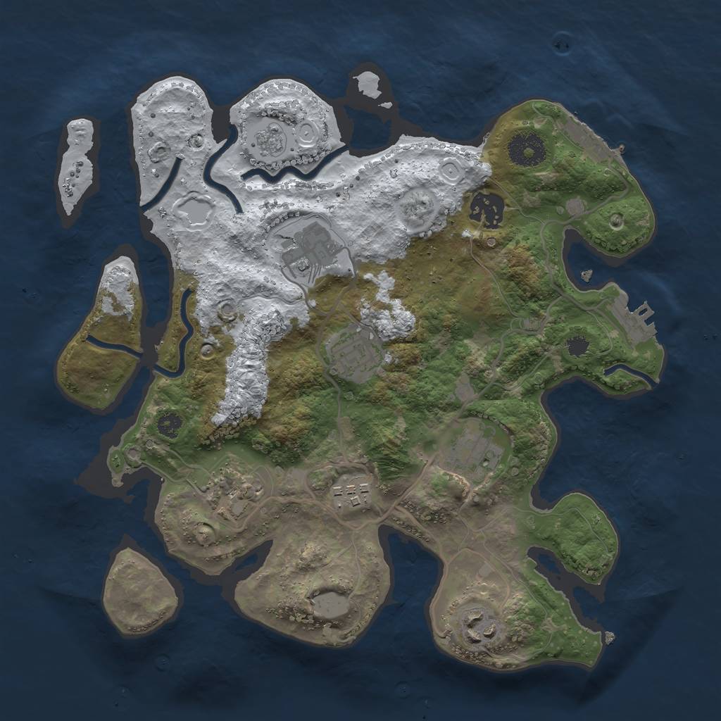 Rust Map: Procedural Map, Size: 3000, Seed: 569063583, 15 Monuments
