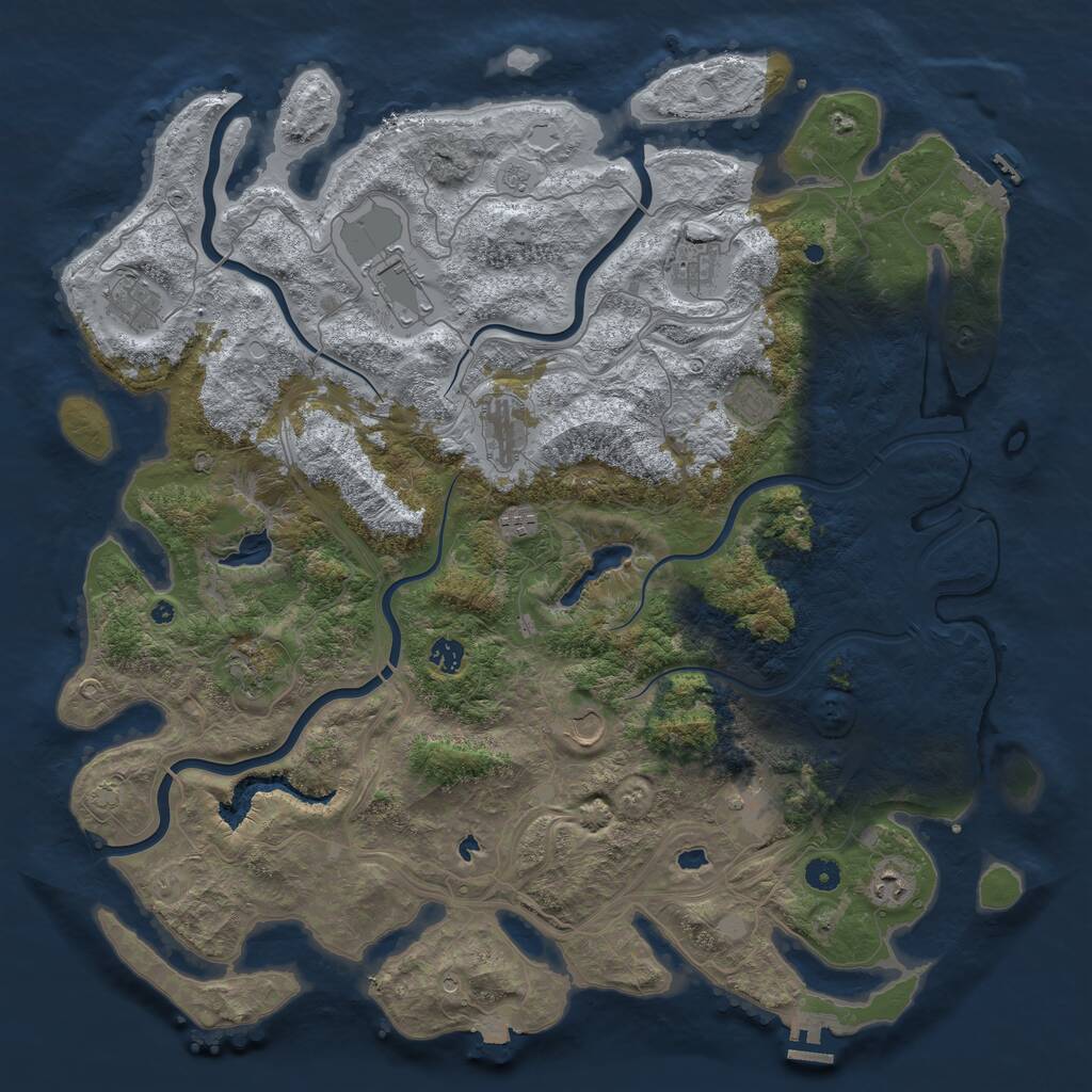 Rust Map: Procedural Map, Size: 4800, Seed: 1309089518, 17 Monuments