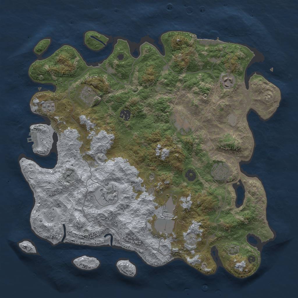 Rust Map: Procedural Map, Size: 4000, Seed: 26231161, 15 Monuments