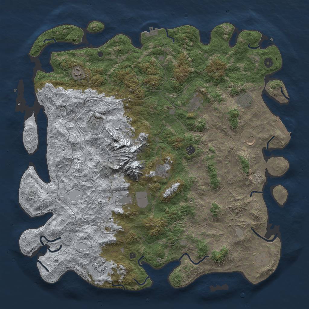 Rust Map: Procedural Map, Size: 5000, Seed: 2028980636, 20 Monuments