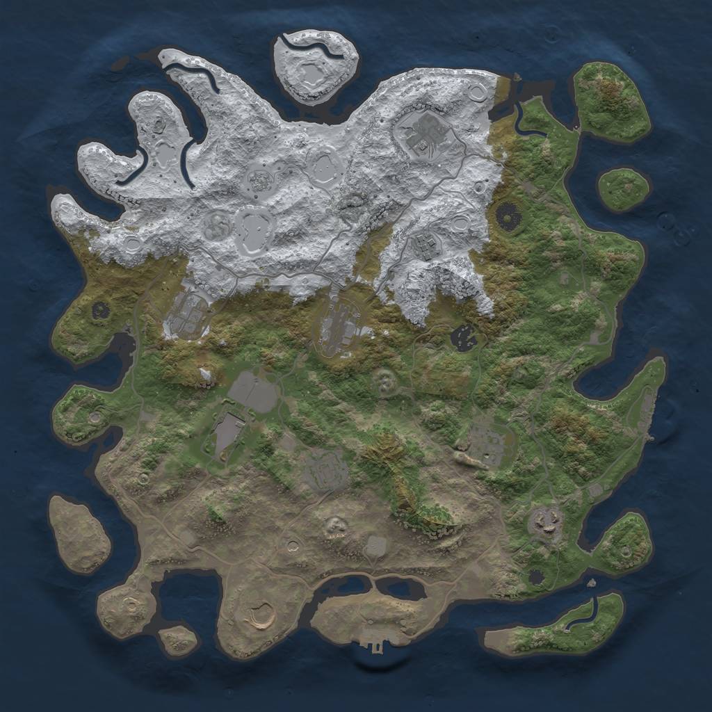 Rust Map: Procedural Map, Size: 4020, Seed: 1620140156, 19 Monuments