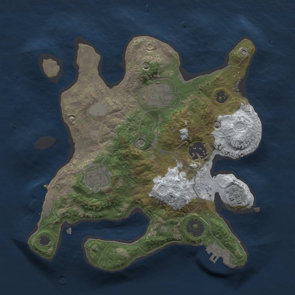 Rust Map: Procedural Map, Size: 2500, Seed: 85465, 12 Monuments