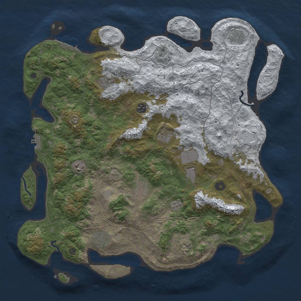 Rust Map: Procedural Map, Size: 4500, Seed: 692204671, 19 Monuments