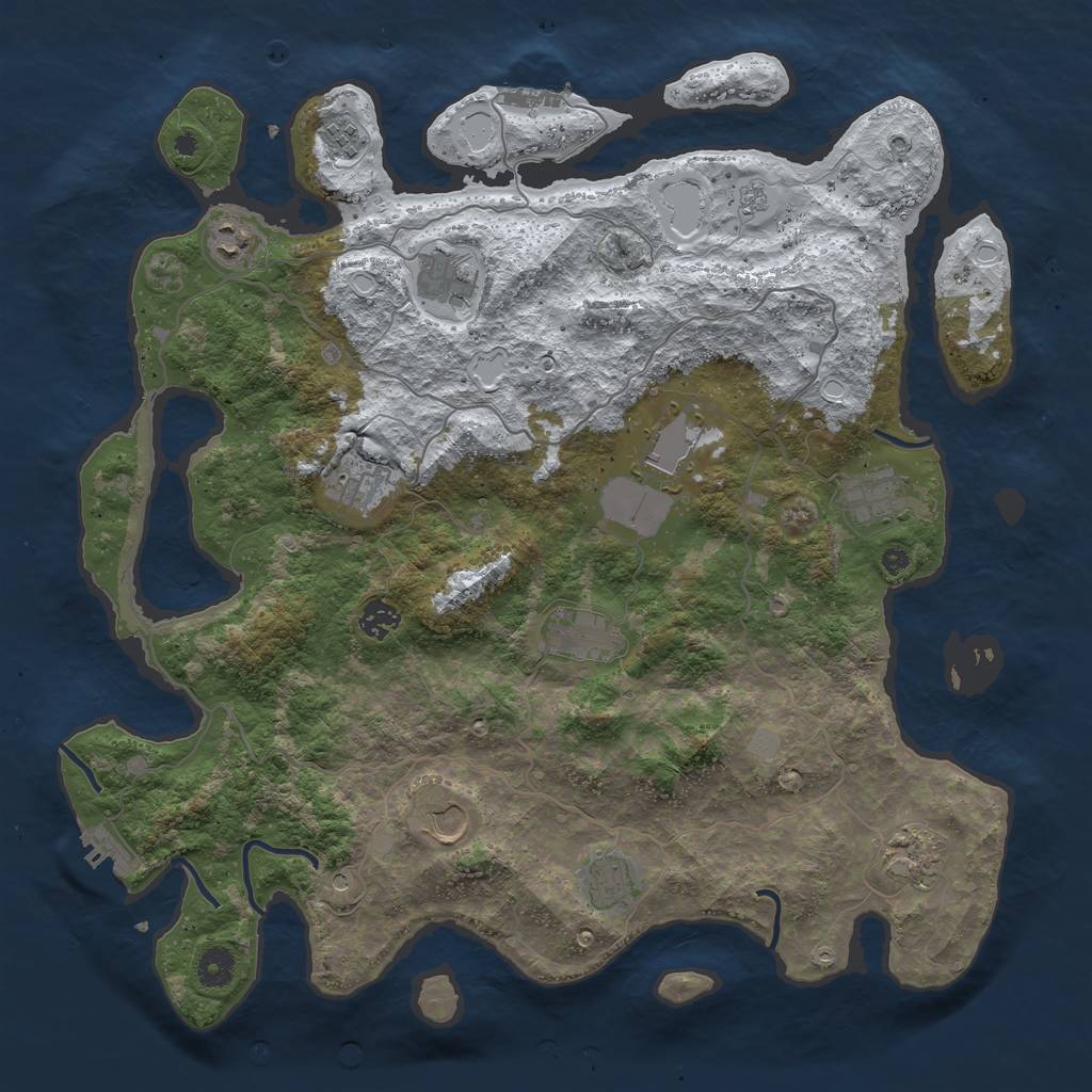 Rust Map: Procedural Map, Size: 4200, Seed: 12594, 20 Monuments