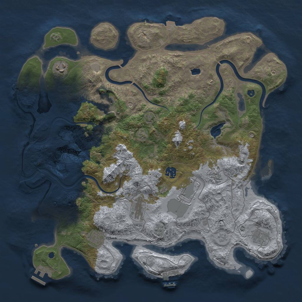 Rust Map: Procedural Map, Size: 4000, Seed: 598022652, 15 Monuments