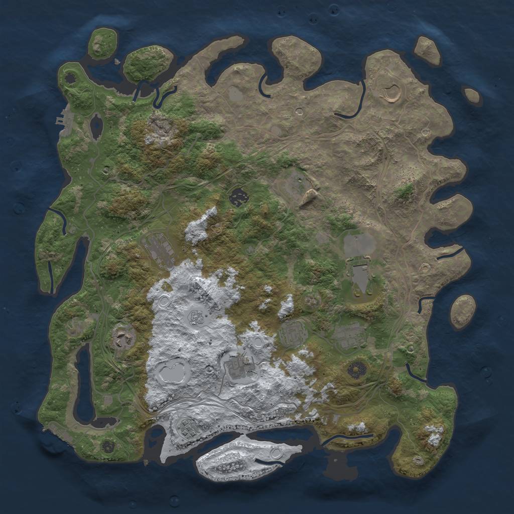 Rust Map: Procedural Map, Size: 4250, Seed: 424236711, 19 Monuments