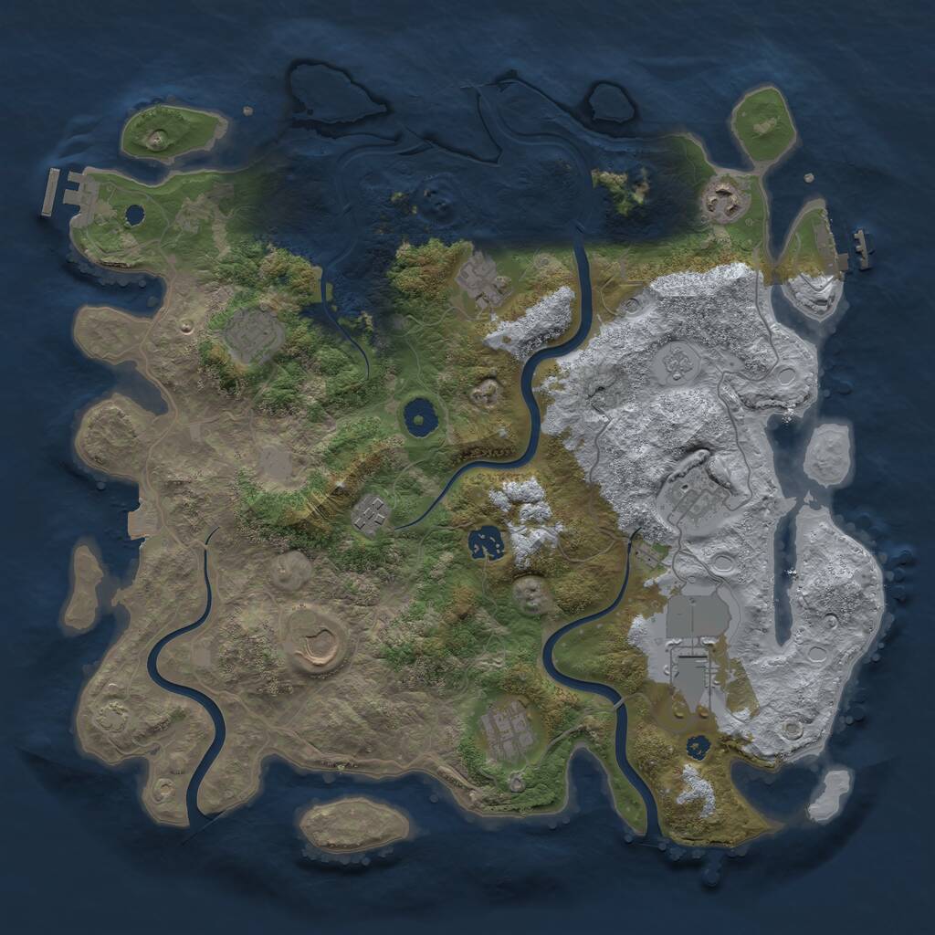 Rust Map: Procedural Map, Size: 3900, Seed: 148525, 15 Monuments