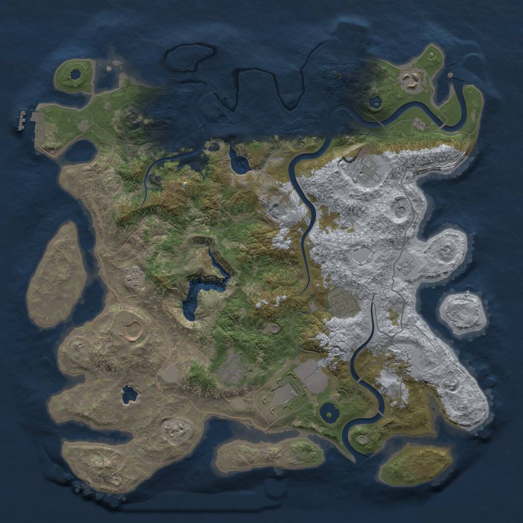 Rust Map: Procedural Map, Size: 4000, Seed: 1874230157, 14 Monuments