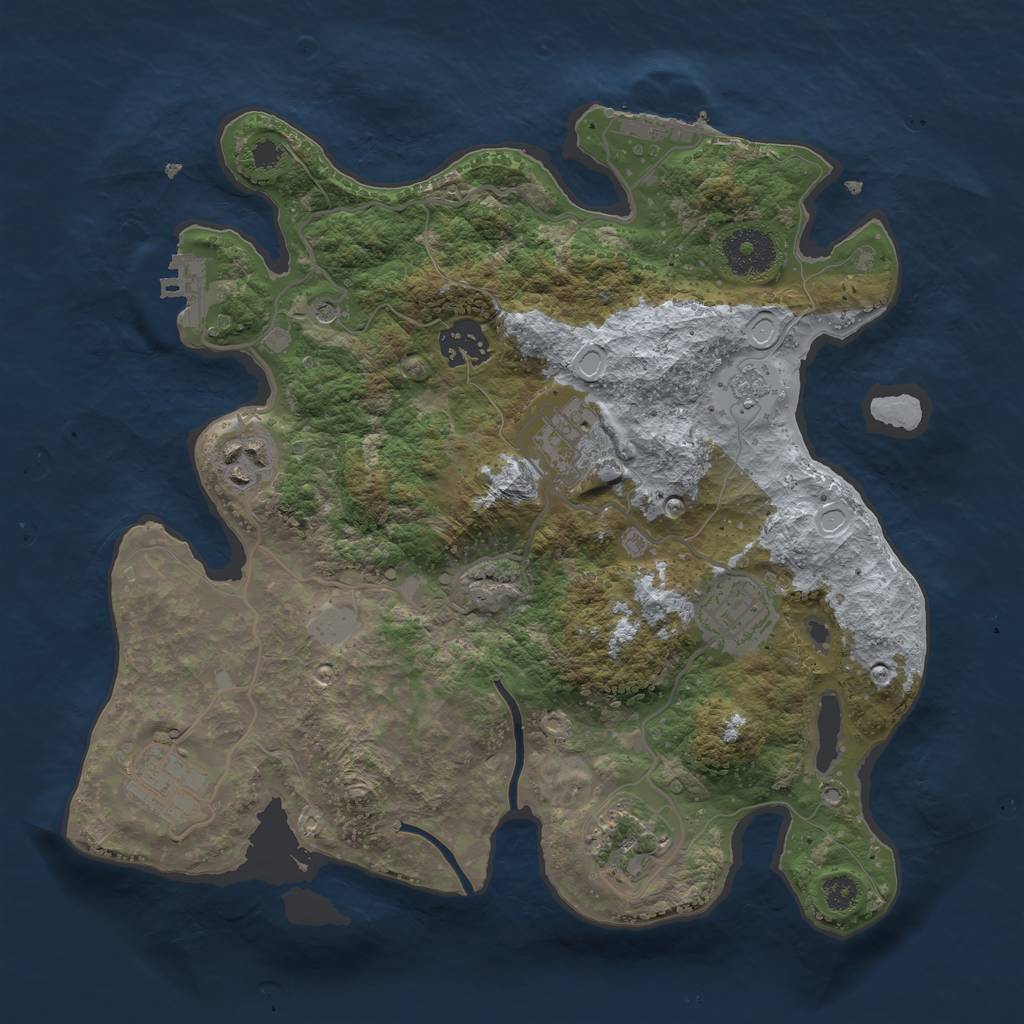 Rust Map: Procedural Map, Size: 3100, Seed: 43210, 15 Monuments