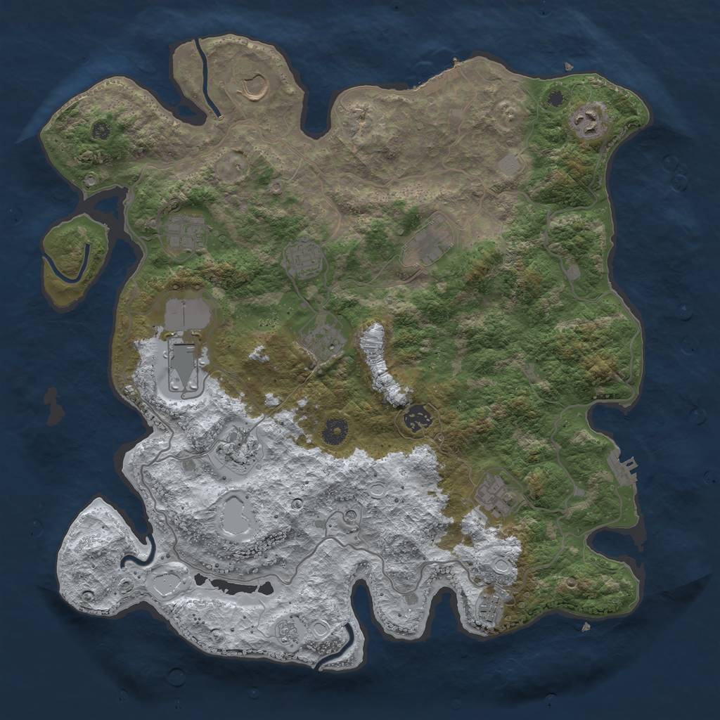 Rust Map: Procedural Map, Size: 4070, Seed: 6667, 20 Monuments