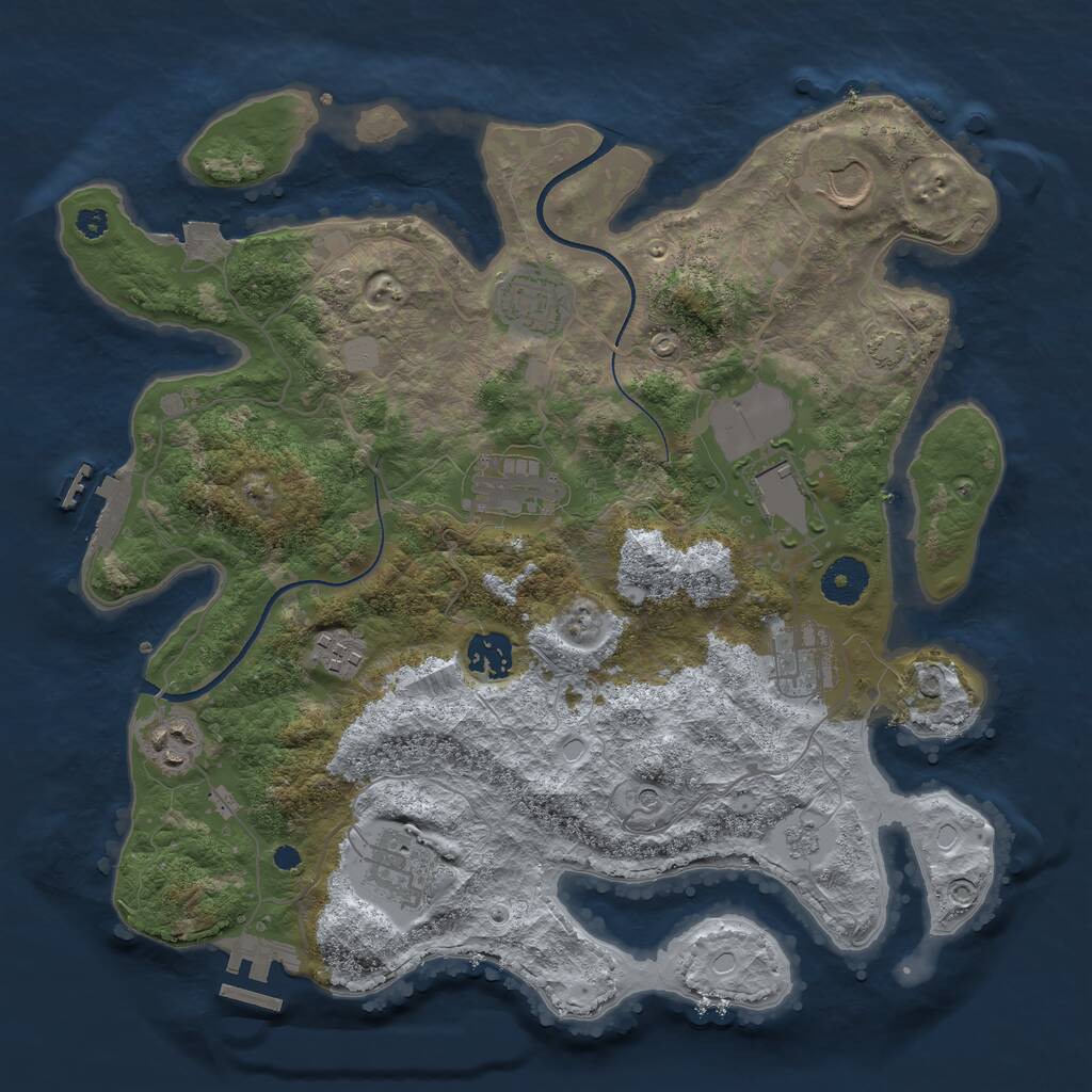 Rust Map: Procedural Map, Size: 3500, Seed: 220616, 15 Monuments