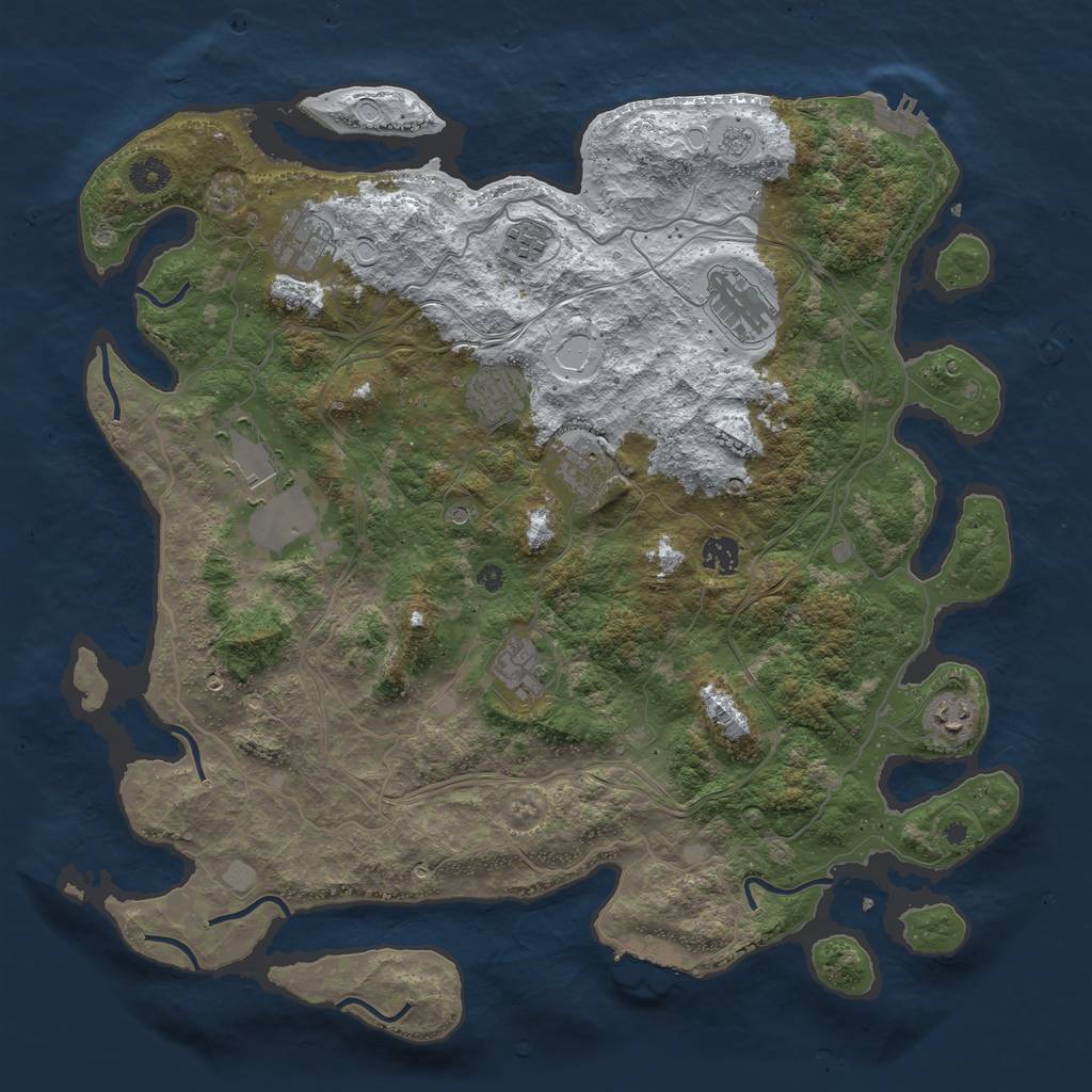 Rust Map: Procedural Map, Size: 4250, Seed: 113291, 18 Monuments