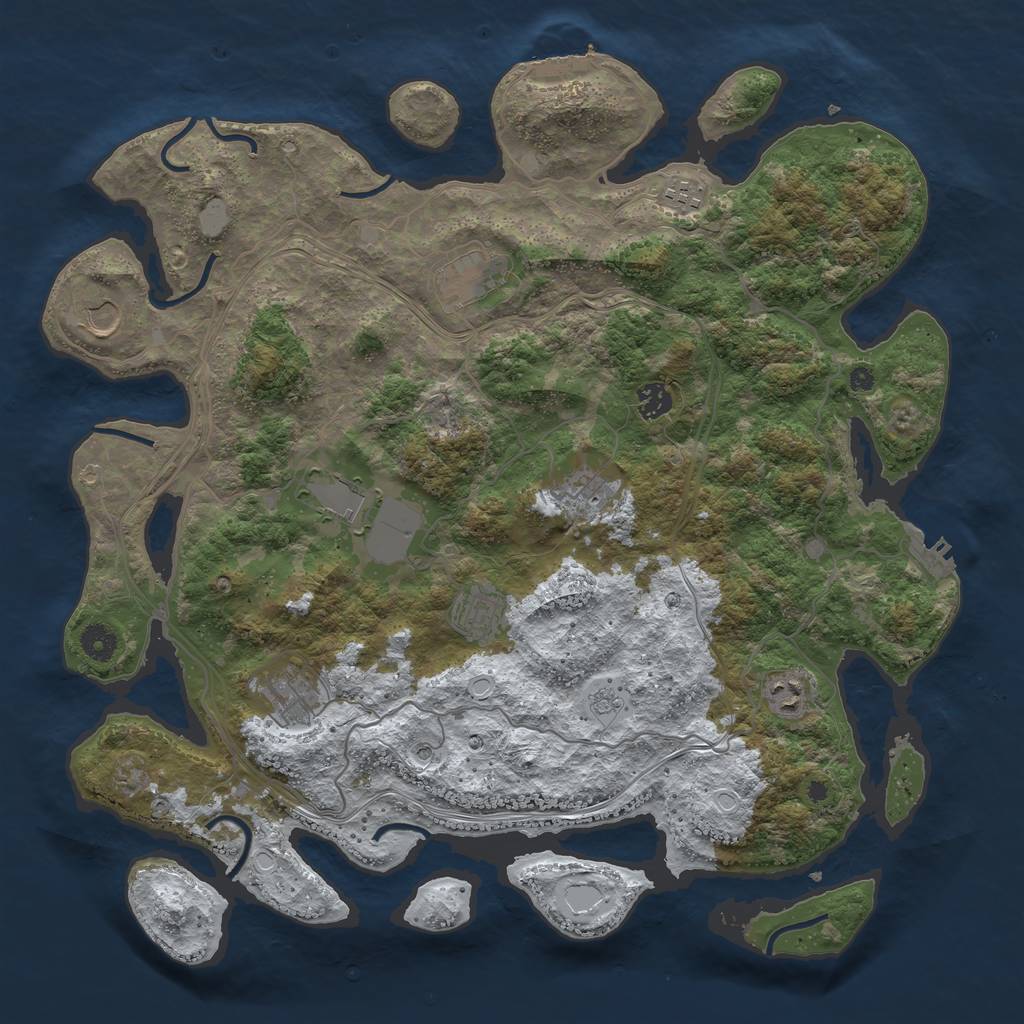 Rust Map: Procedural Map, Size: 4250, Seed: 618123, 18 Monuments