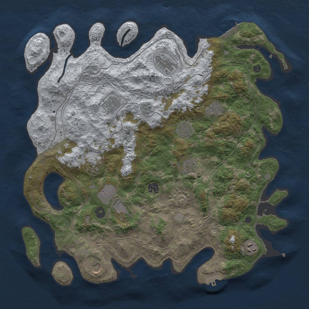Rust Map: Procedural Map, Size: 4250, Seed: 543367, 20 Monuments