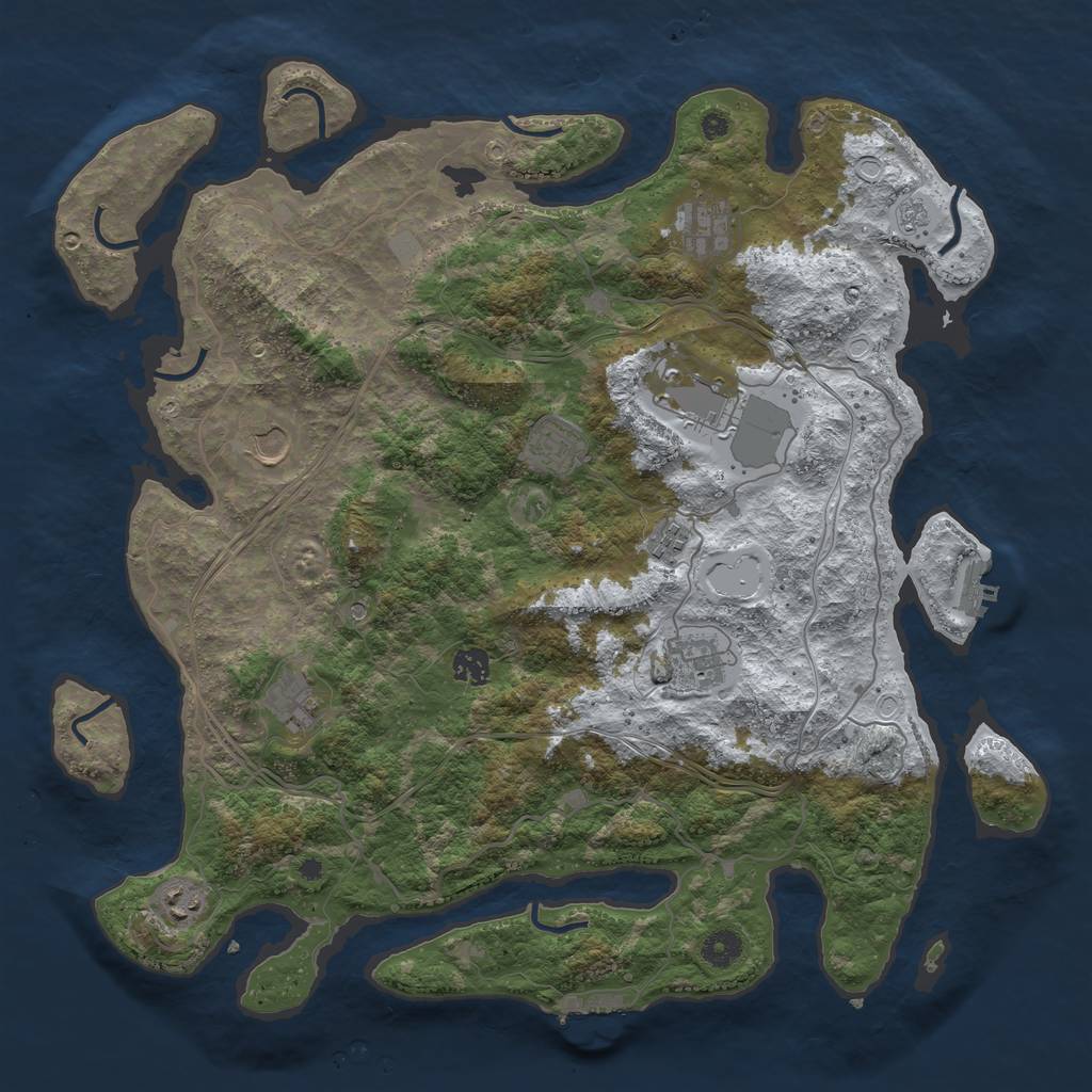 Rust Map: Procedural Map, Size: 4250, Seed: 246390, 18 Monuments