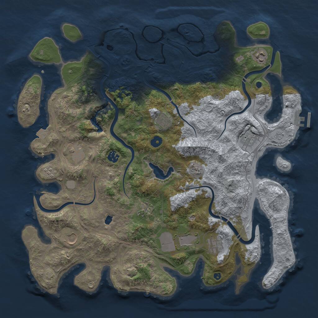 Rust Map: Procedural Map, Size: 4250, Seed: 345412, 15 Monuments