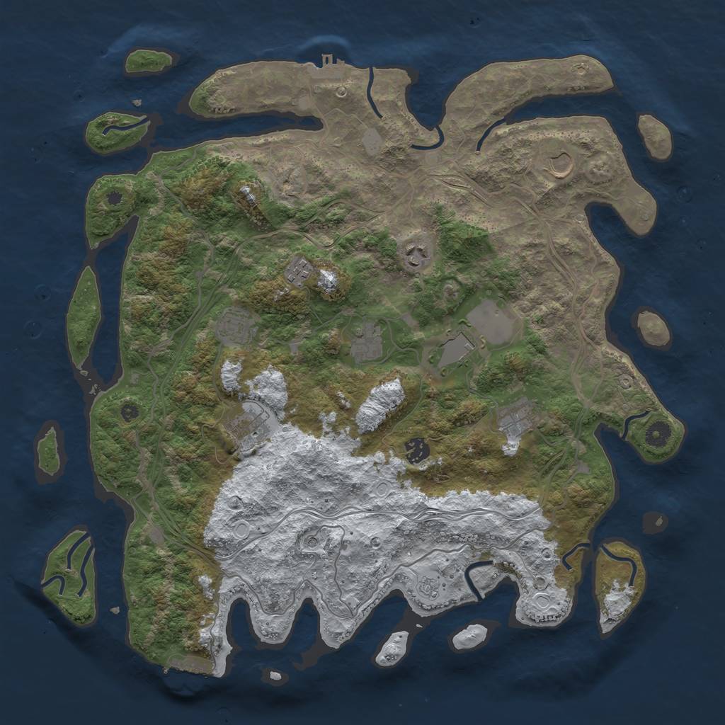Rust Map: Procedural Map, Size: 4250, Seed: 564365, 18 Monuments