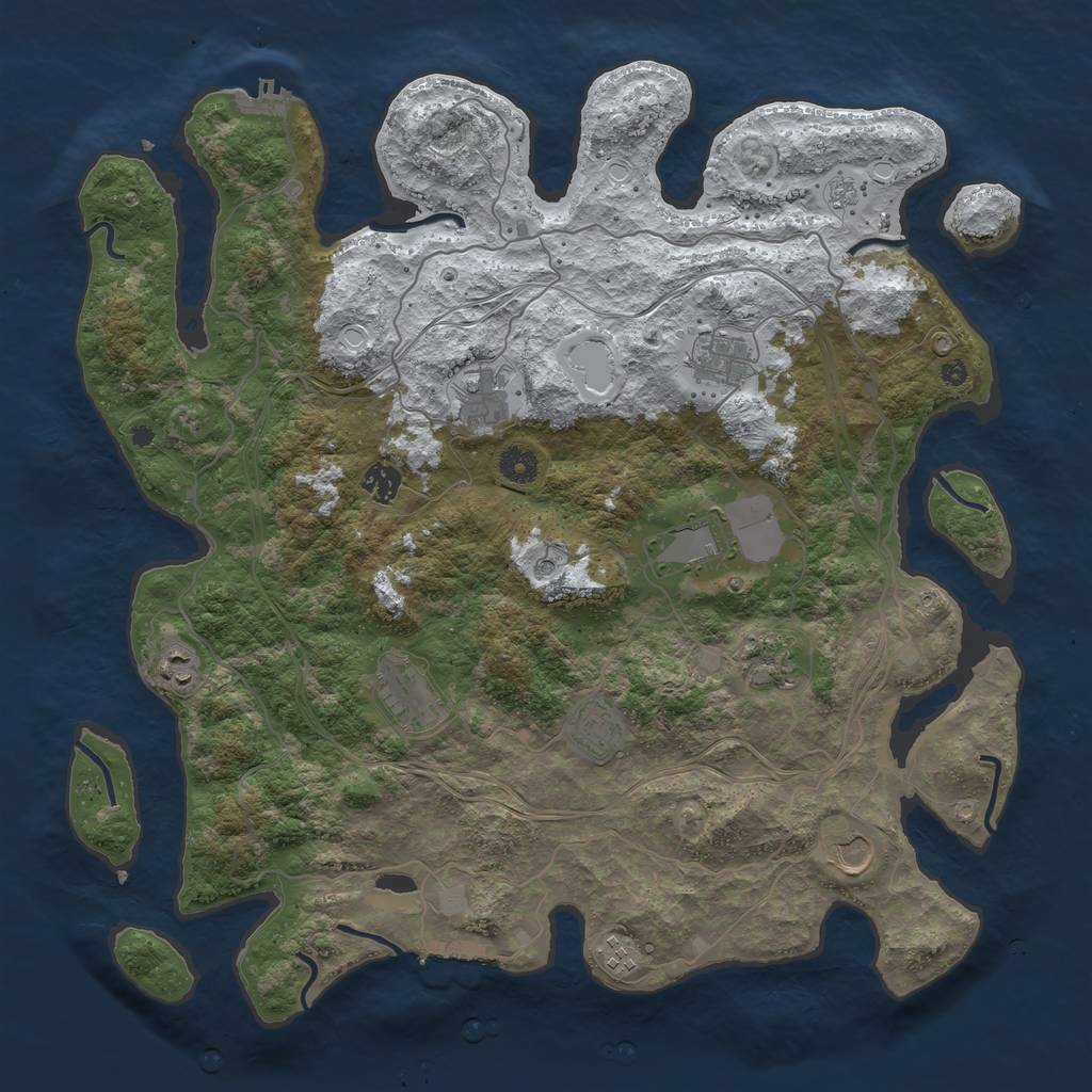 Rust Map: Procedural Map, Size: 4250, Seed: 419923, 19 Monuments