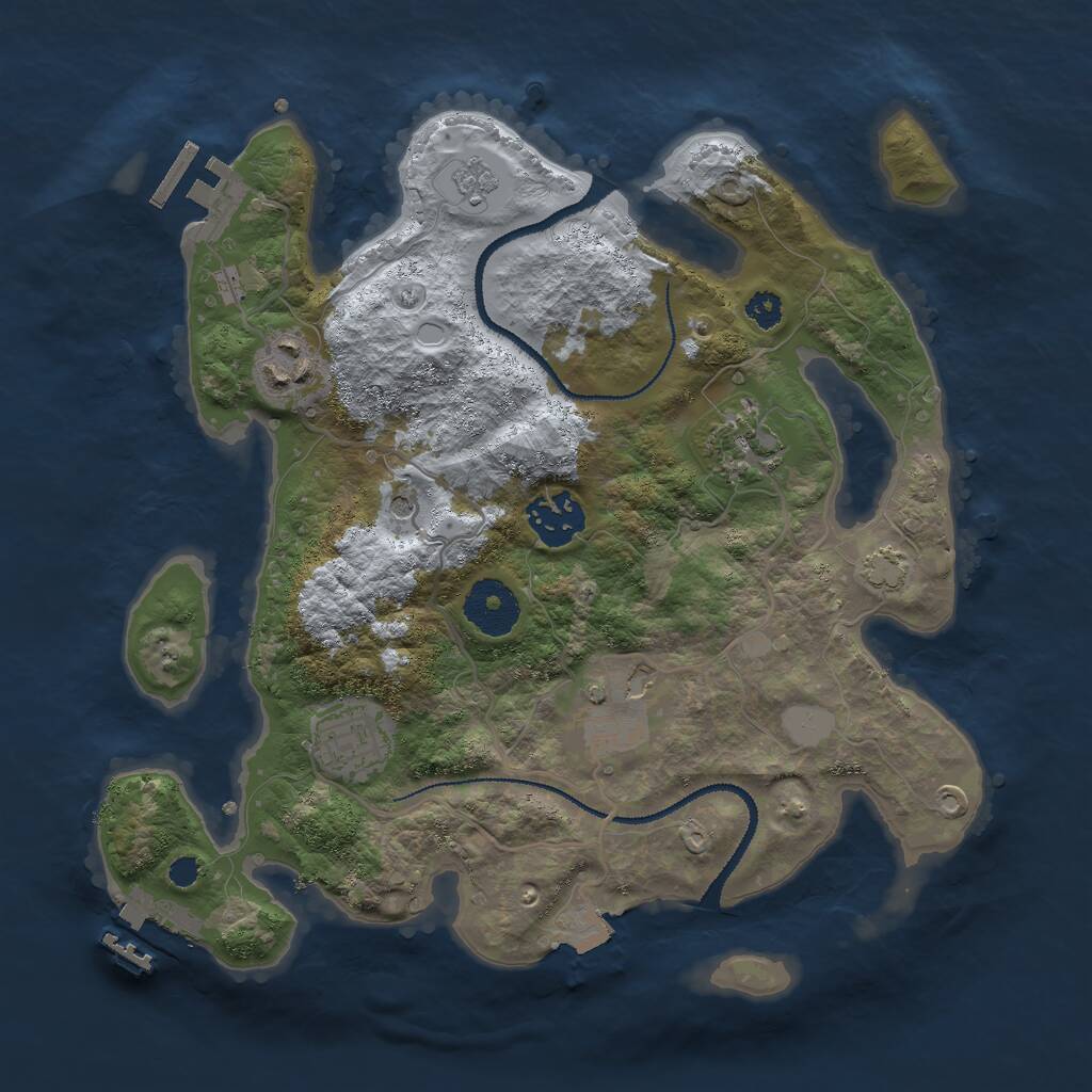 Rust Map: Procedural Map, Size: 3000, Seed: 63587, 11 Monuments