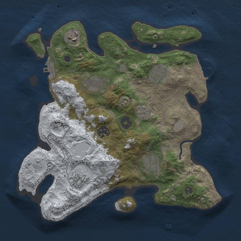 Rust Map: Procedural Map, Size: 3000, Seed: 65810444, 16 Monuments