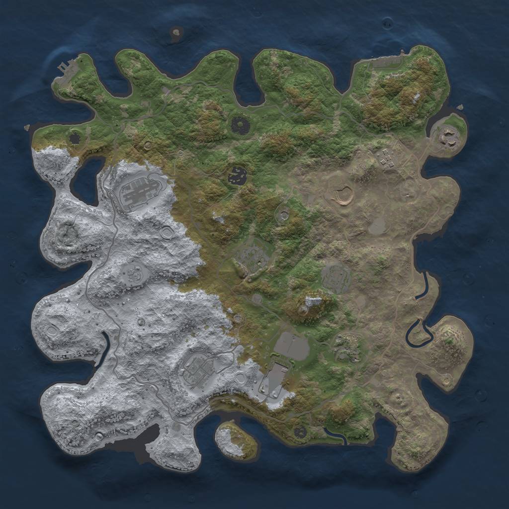 Rust Map: Procedural Map, Size: 4000, Seed: 288942956, 19 Monuments