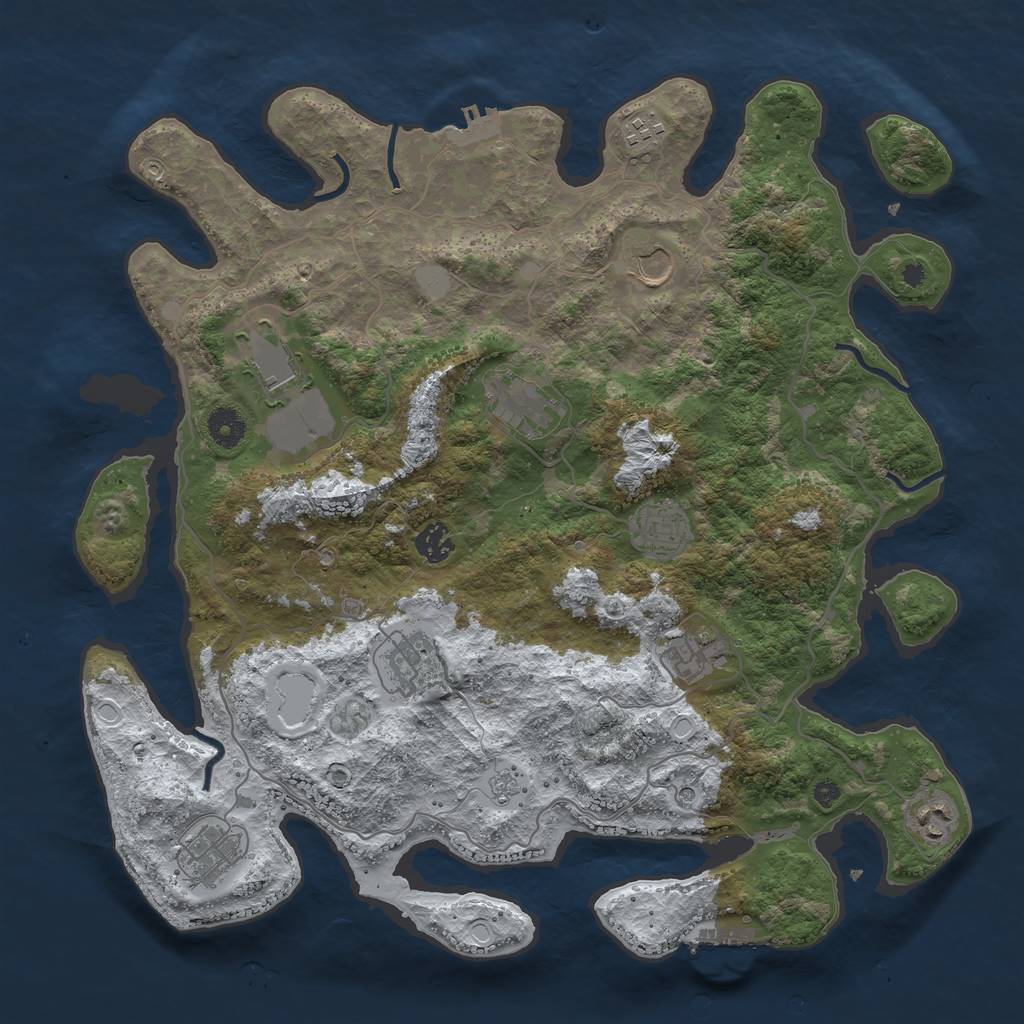Rust Map: Procedural Map, Size: 4000, Seed: 1500399889, 19 Monuments