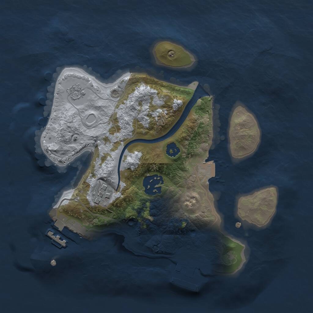 Rust Map: Procedural Map, Size: 2250, Seed: 1919, 6 Monuments