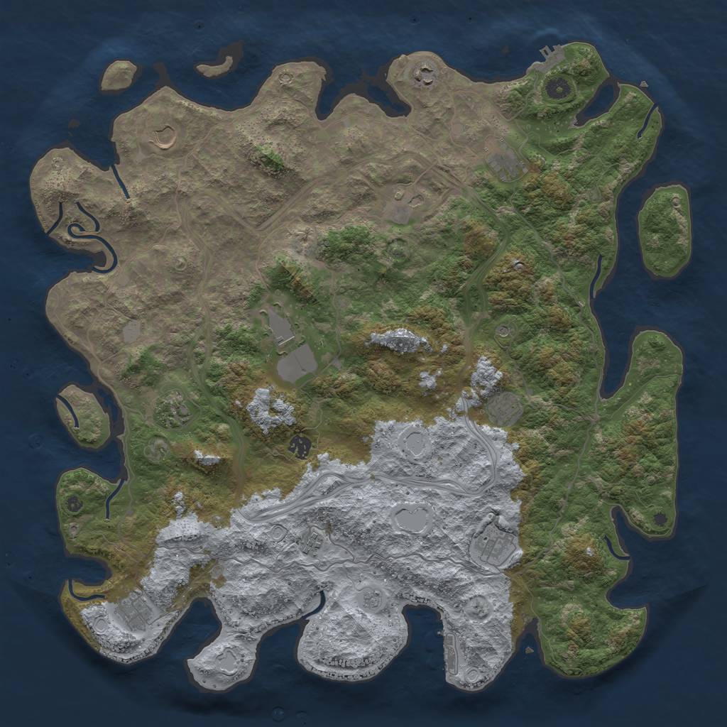 Rust Map: Procedural Map, Size: 4766, Seed: 1000000, 20 Monuments