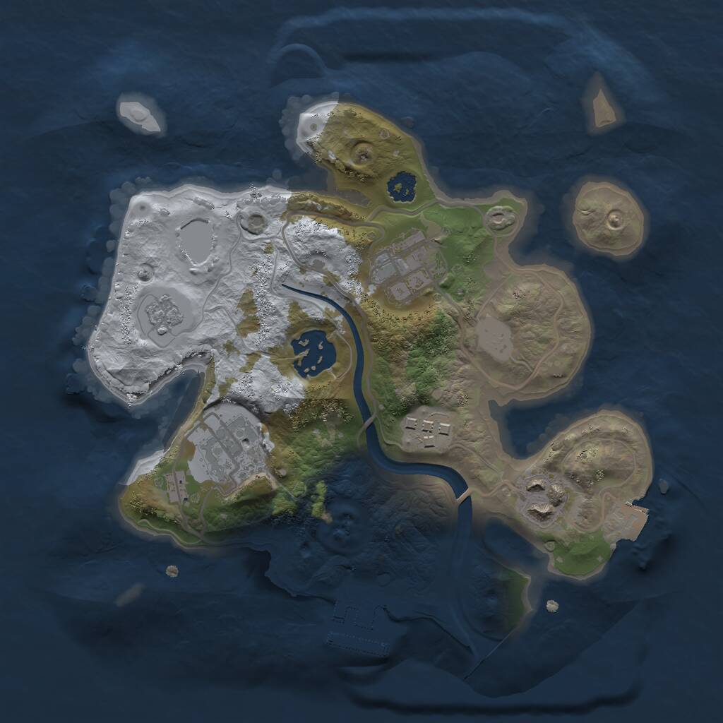 Rust Map: Procedural Map, Size: 2400, Seed: 1919, 8 Monuments
