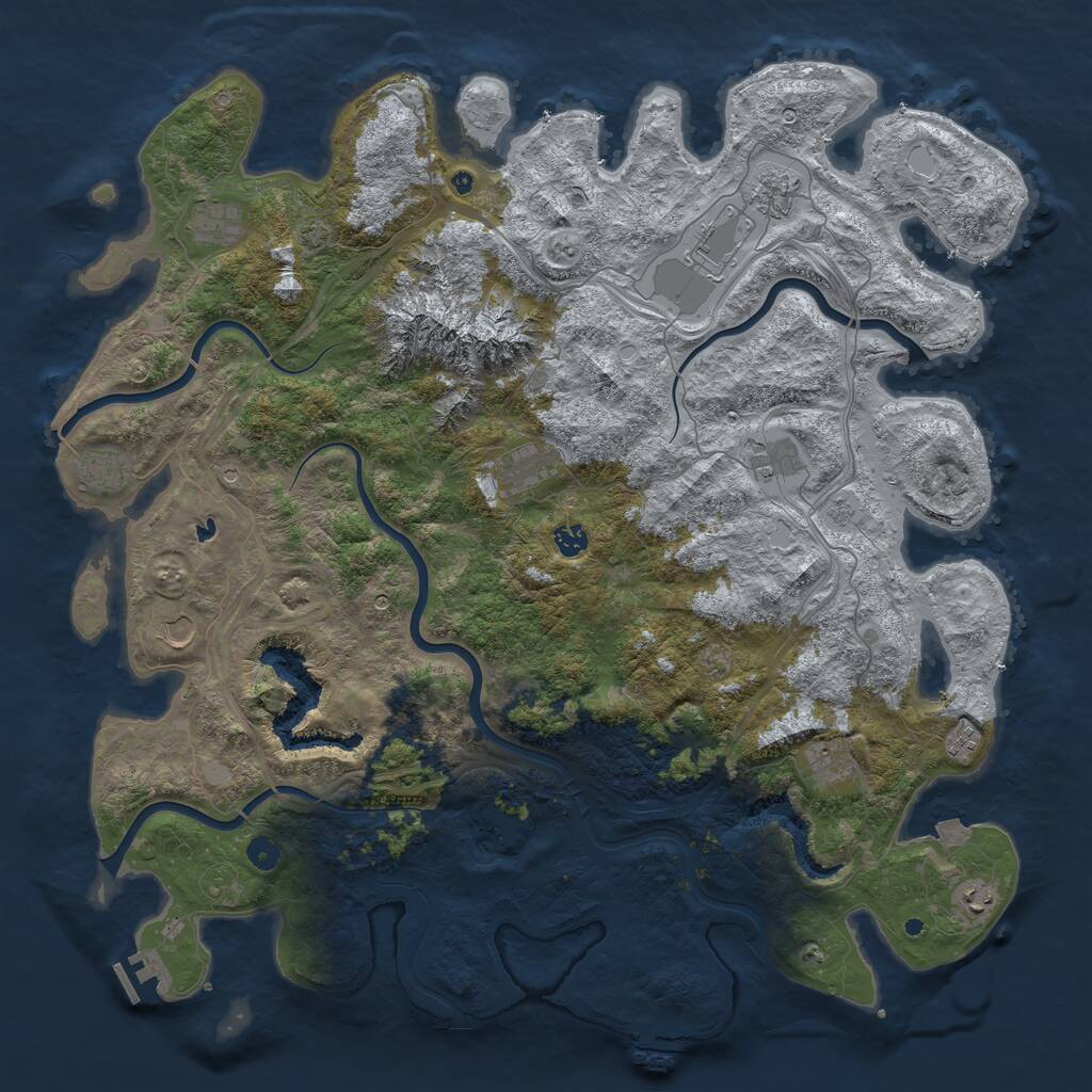 Rust Map: Procedural Map, Size: 5000, Seed: 35323890, 17 Monuments