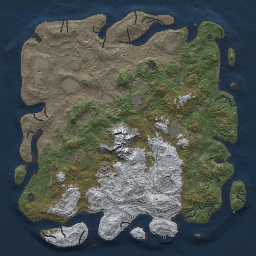 Rust Map: Procedural Map, Size: 5000, Seed: 18759637, 20 Monuments